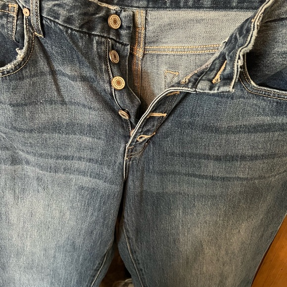 KanCan high waisted button front distressed blue jeans only worn once. - Picture 4 of 4